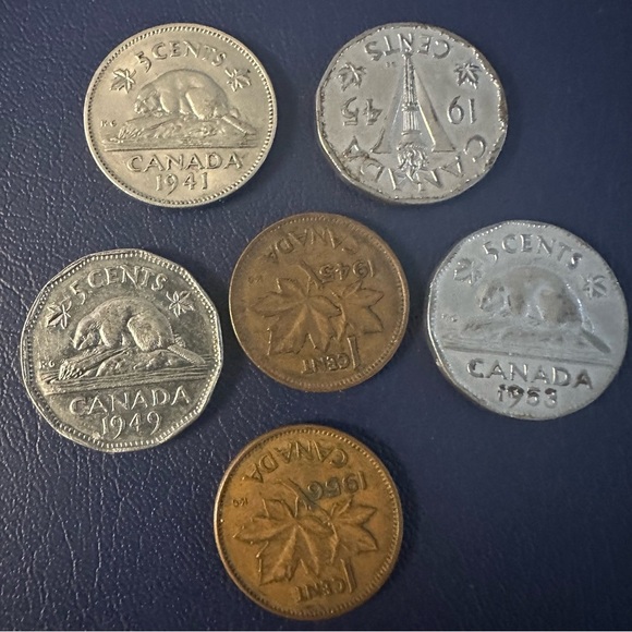 Vinatage Canadian Coin Co & Early Elizabeth (1941-1956, 6 coins) - Picture 2 of 10